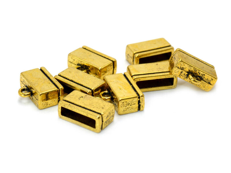Endkappen in antik goldfarben für 10 mm Bänder 8 Stück