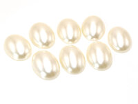 Acrylcabochons in creme 24 x18 mm 8 Stück
