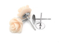 Ohrstecker aus 304 Edelstahl in platinfarben mit 6mm...