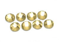 Glasschliffcabochons in gelb 8 mm 8 Stück