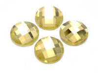 Glasschliffcabochons in gelb 16 mm 4 Stück