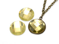 Glasschliffcabochons in gelb 16 mm 4 Stück