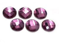 Glasschliffcabochons in flieder 14 mm 6 Stück