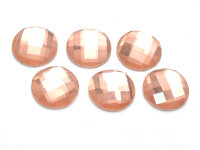 Glasschliffcabochons in lachsfarben 14 mm 6 Stück