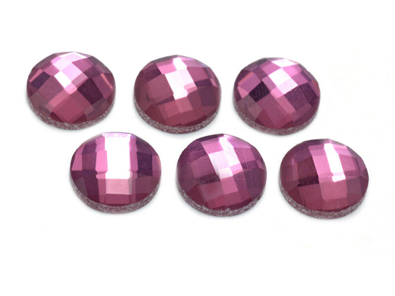 Glasschliffcabochons in flieder 12 mm 6 Stück