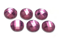 Glasschliffcabochons in flieder 12 mm 6 Stück