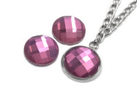 Glasschliffcabochons in flieder 12 mm 6 Stück