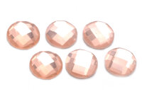 Glasschliffcabochons in lachsfarben 12 mm 6 Stück