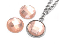 Glasschliffcabochons in lachsfarben 12 mm 6 Stück