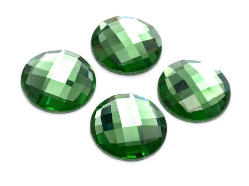 Glasschliffcabochons in grün 20 mm 4 Stück