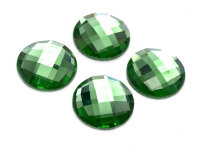 Glasschliffcabochons in grün 20 mm 4 Stück