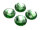 Glasschliffcabochons in grün 20 mm 4 Stück