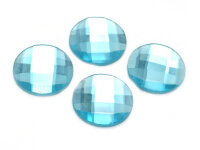 Glasschliffcabochons in himmelblau 18 mm 4 Stück
