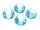 Glasschliffcabochons in himmelblau 18 mm 4 Stück