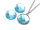 Glasschliffcabochons in himmelblau 18 mm 4 Stück