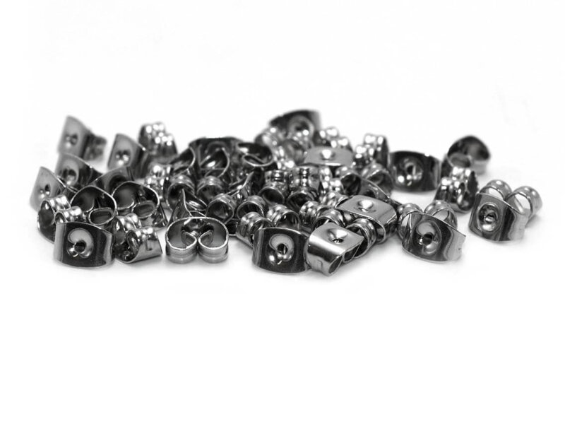 Ohrstopper für Ohrstecker aus 304 Edelstahl in platinfarben