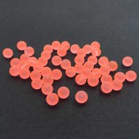 gefrostete Glasperlen in Neon lachsfarben 8 mm 50 Stück