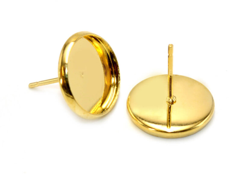 Ohrstecker aus 304 Edelstahl in goldfarben für 12 mm Cabochons 2er Set