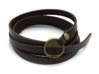 langes Lederarmband in dunkelbraun