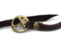 langes Lederarmband in dunkelbraun
