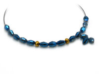 Glasschliffperlen in blau 6x4mm 30 Stück
