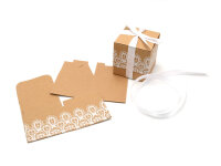 Geschenkbox mit floralem Muster in neutral 10 Stück
