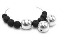 glänzende Perle aus 925 Silber 16 mm 1 Stück
