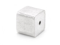 matt geschliffene Perle als Würfel aus 925 Silber 12...