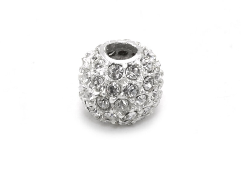 Strasssteinperle aus 925 Silber 8 mm 1 Stück