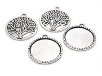 Fassungen für 25 mm Cabochons in antik silberfarben...