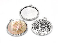 Fassungen für 25 mm Cabochons in antik silberfarben...