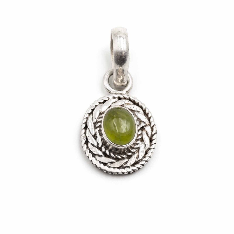 Anhänger Peridot 18 mm aus 925 Silber 1 Stück
