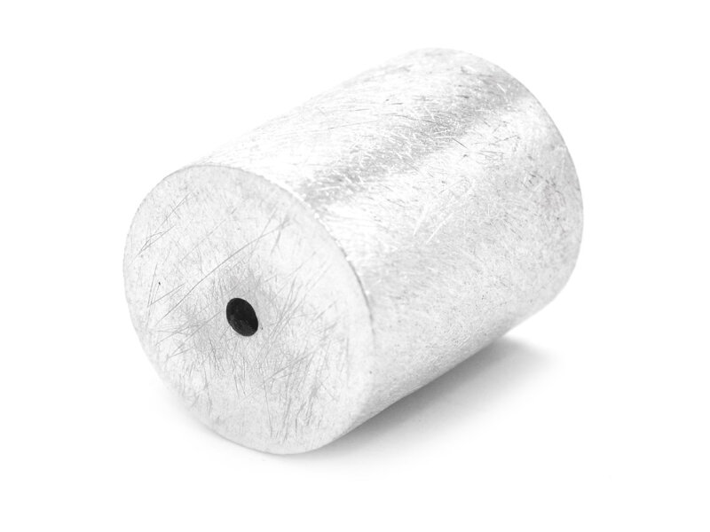 matt geschliffene Perle als Zylinder aus 925 Silber 20 mm 1 Stück