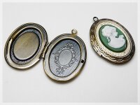 1  Medaillon in Vintage bronze für 18 x 13 mm Cabochons