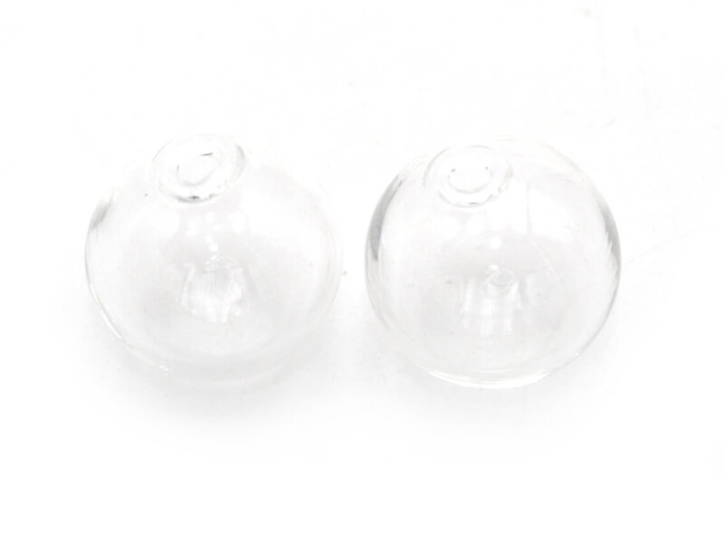 durchsichtige Hohlperlen aus Glas zum Befüllen 16 mm 2 Stück