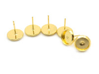 Ohrstecker in goldfarben für 8 mm Cabochons 6...