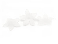 Blüten in weiß gefrostet 30 mm 10 Stück