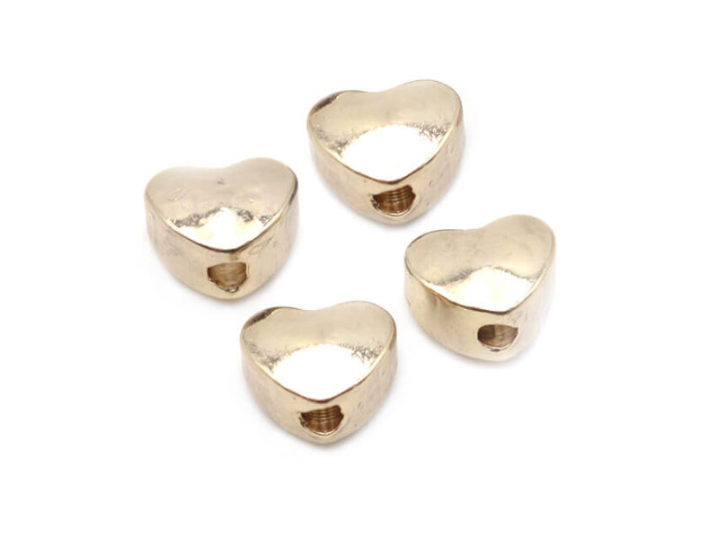 Zwischenperle als Herz 18 k gold filled in light goldfarben 4 Stück