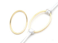 Ovaler Ring als Verbinder aus Messing mit 18K...