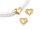 Zwischenperle Herz, Messing, 18K Gold + Anlaufschutz (E-Coating), 6 mm, 4 Stück