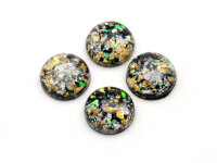 Cabochon aus Resin in schwarz 12 mm 4 Stück