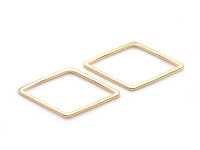 Rhombus als Verbinder aus Messing in goldfarben 2 Stück