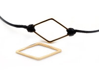 Rhombus als Verbinder aus Messing in goldfarben 2 Stück