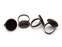 Ringrohlinge mit Fassung für 18mm Cabochons in antik...