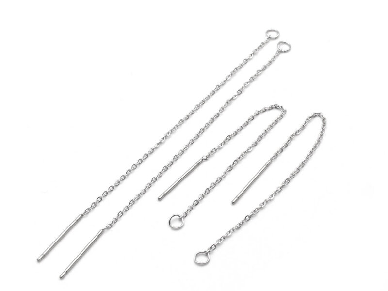 feingliedrige Ohrhänger mit Kette aus 304er Edelstahl 4 Stück