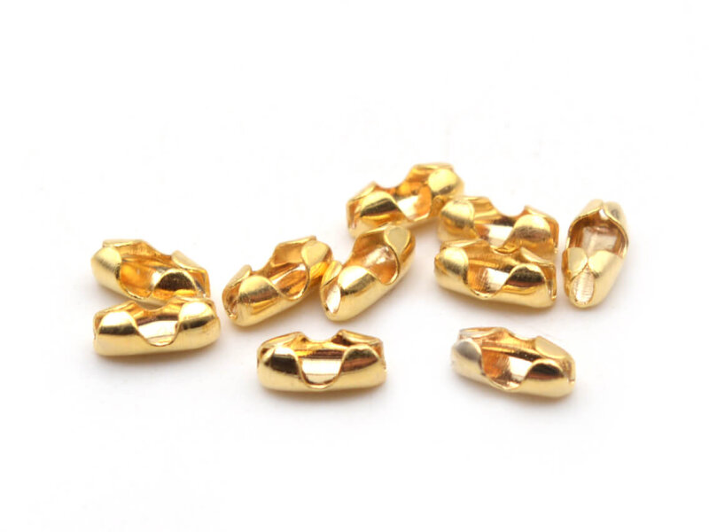 Verschlüsse für 1,5mm Kugelketten 18k gold beschichtet 10 Stück