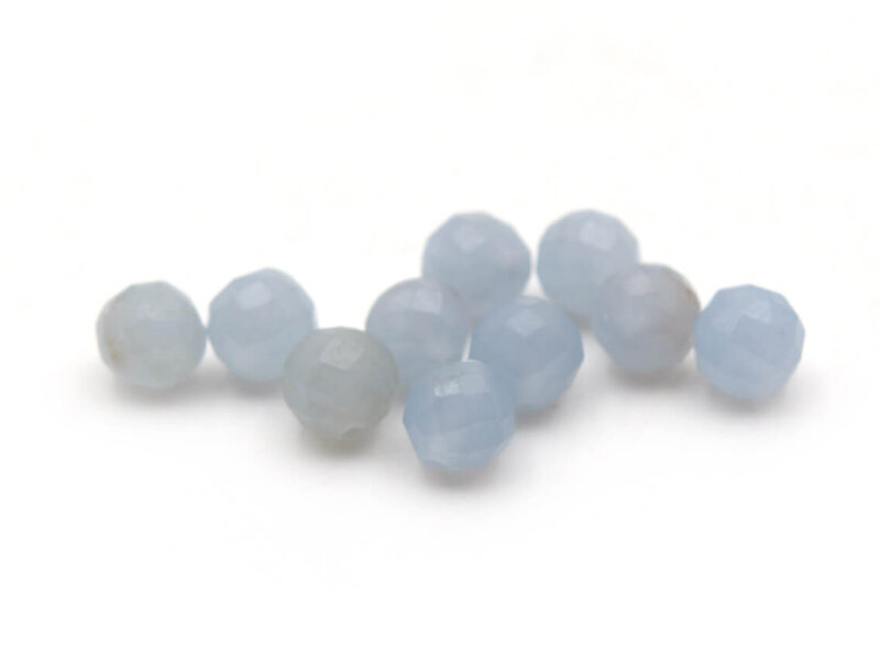 facettierte Perlen aus natürlichem Angelit 4mm 10 Stück
