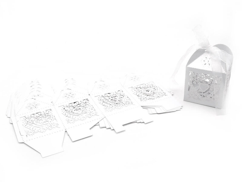 Geschenkbox für Hochzeit, Taufe oder Konfirmation in weiß 10 Stück