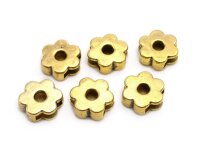 Schiebeperlen als Blume in antik goldfarben 6 Stück