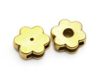 Schiebeperlen als Blume in antik goldfarben 6 Stück